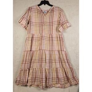 Croft And Barrow Dress Pastel Plaid PXXL Summer Dress Picnic Beach Summer